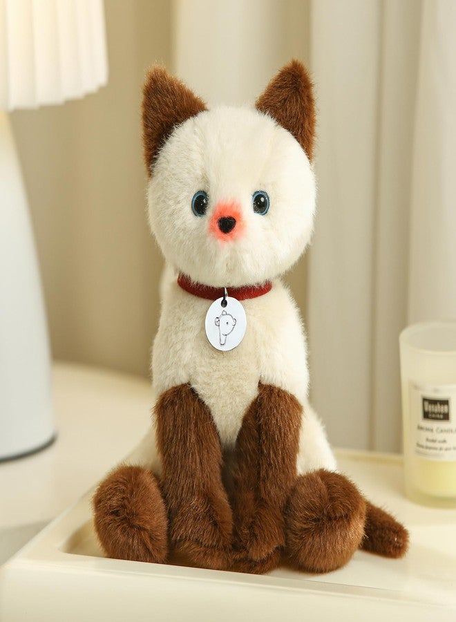 Plushland قطة وكلب محشوان واقعيان من Plushland، حيوانات محشوة، ألعاب قطيفة، طوق، لعبة قطط وكلاب محشوة واقعية ومميزة من Pawpal للأولاد والبنات 8 بوصات (قطة سيامية مع طوق) - Image 4